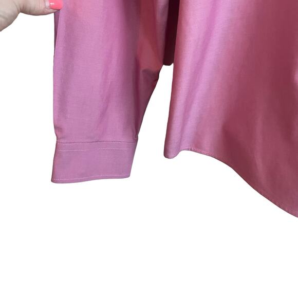 LL Bean Women Cotton Top XL Pink Wrinkle Free Button Up Minimalistic Workwear - Picture 7 of 9